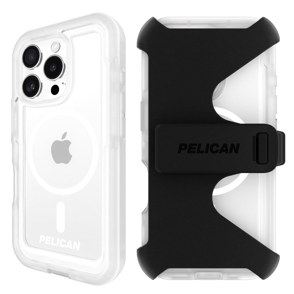 Pelican Voyager Magsafe Case With Holster For Iphone 16 Pro - Clear