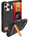 Zagg Sedona Snap Fitted Hard Shell Case With Magsafe & Kickstand For Iphone 17 Pro - Black