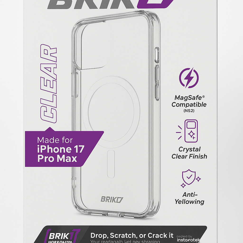 Brikd Clear Magsafe Compatible Case For Iphone 17 Pro Max Only