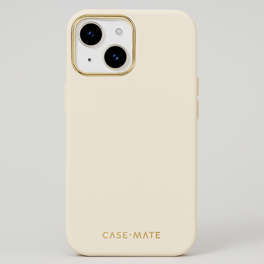 Case-Mate Apple iPhone 15 Silicone Case, Beige, MagSafe Compatible