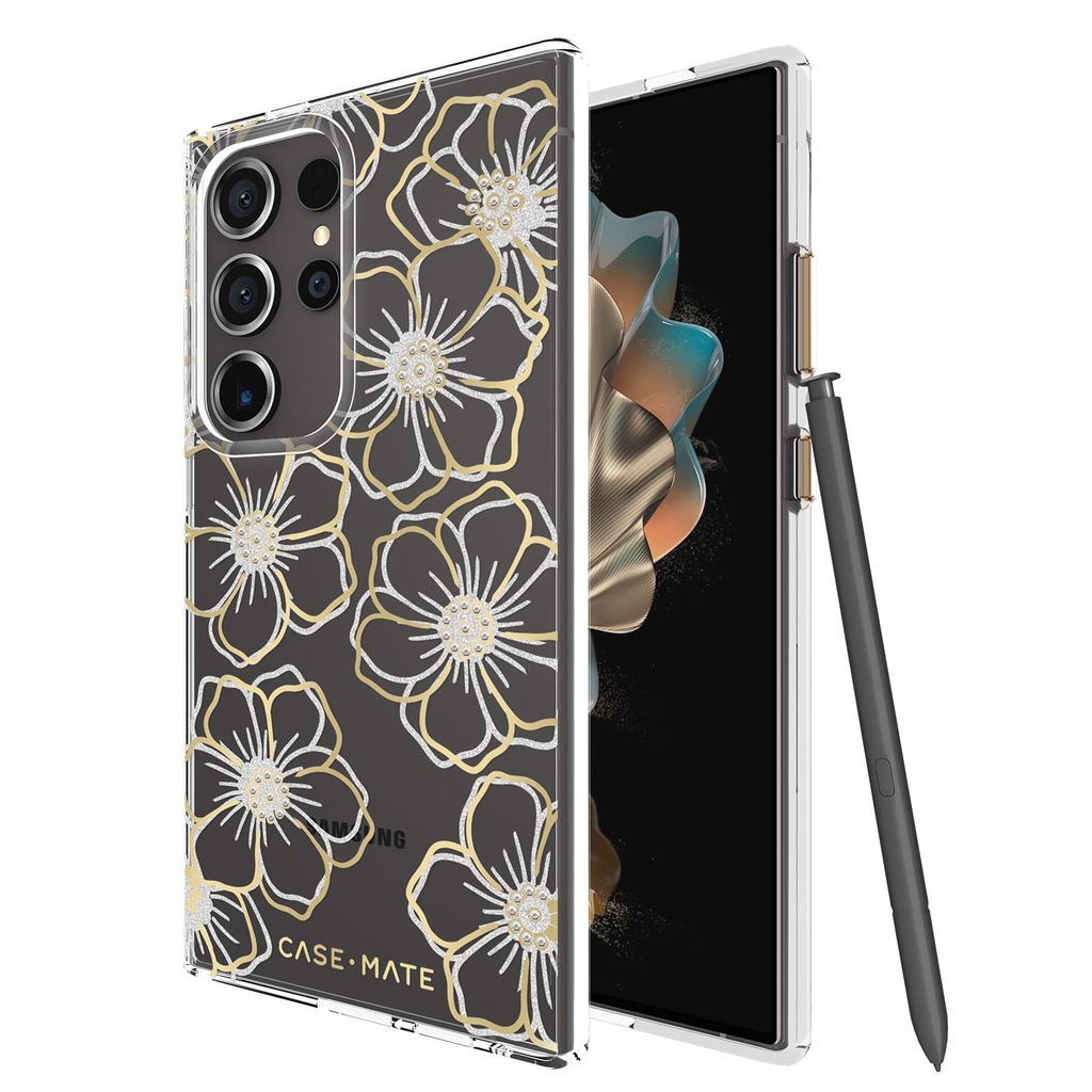 Case-Mate Floral Gems Case For Samsung Galaxy S24 Ultra - Gold
