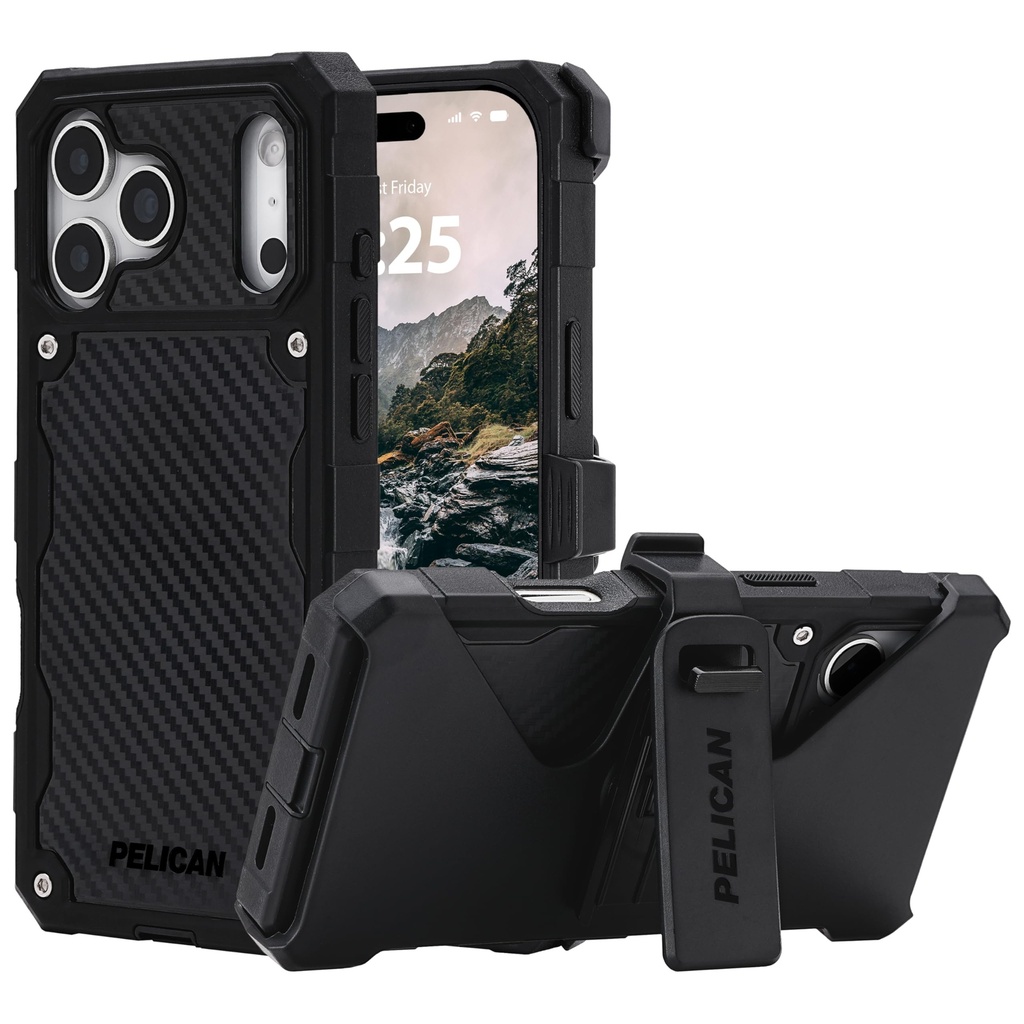 Pelican Shield Magsafe Case With Holster For Iphone 17 Pro Max - Carbon Fibre