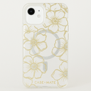 Case-Mate iPhone 17e/16e/15/14/13 Floral Gems - Gold w/ MagSafe