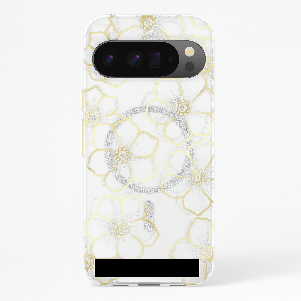 [CM.G.C.6354] Google Pixel 11 Pro XL Case-Mate Floral Gems - Gold w/ Magnet