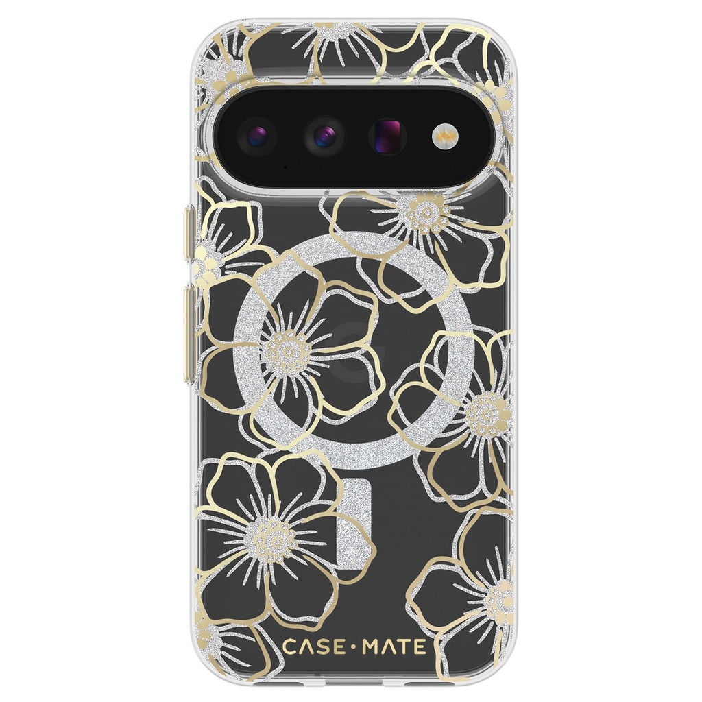 Google Pixel 11 Pro (Gazelle/Grenada) Case-Mate Floral Gems - Gold w/ Magnet