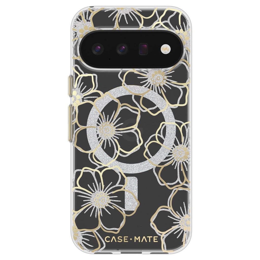 Google Pixel 11 (Capybara/Corsica) Case-Mate Floral Gems - Gold w/ Magnet