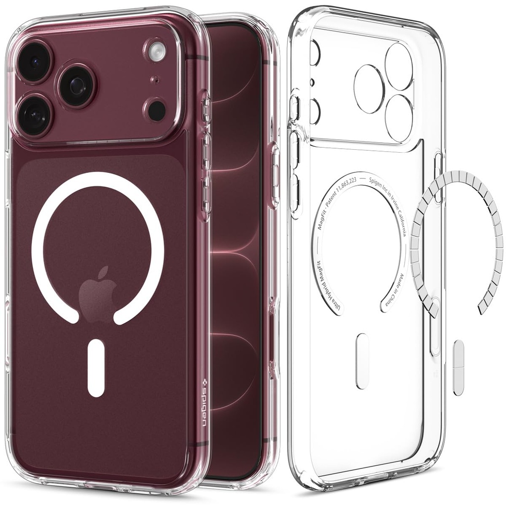 Spigen for iPhone 17 Pro Max Case, Ultra Hybrid MagFit [TPU Covered Camera Control] [Anti-Yellowing] [Compatible with Magsafe] - Clear