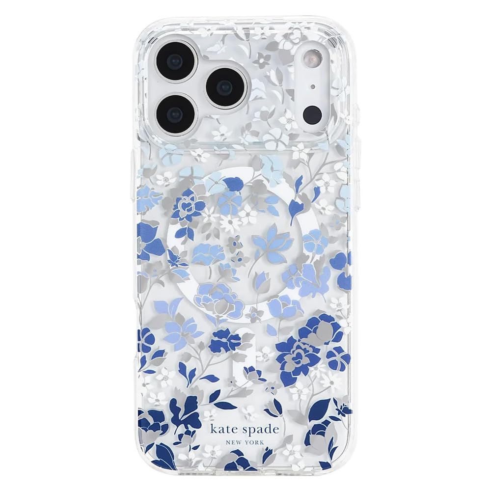 iPhone 18 Pro / iPhone 17 Pro Kate Spade Protective - Flowerbed Blue w/ MagSafe