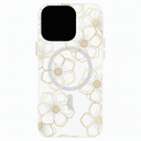 Case-Mate Floral Gems Magsafe Case For Iphone 16 Pro Max - Gold/Clear