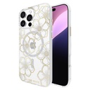 Case-Mate Floral Gems Magsafe Case For Iphone 16 Pro Max - Gold/Clear