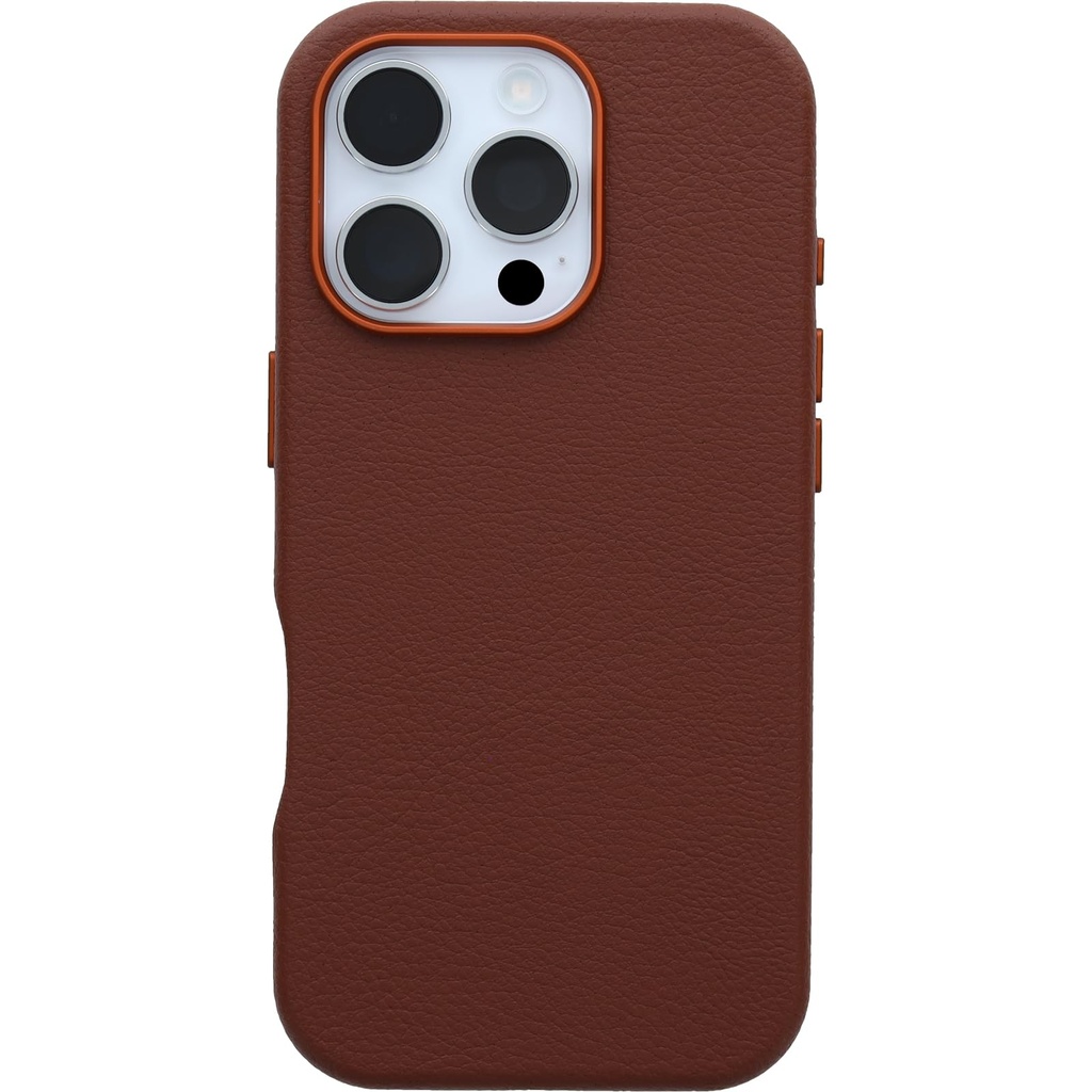 Otterbox Symmetry Cactus Leather Fitted Hard Shell Case With Magsafe For Iphone 16 Pro - Rich Adobe