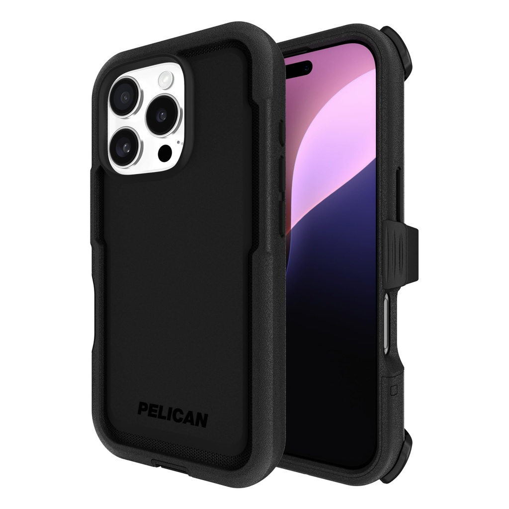 Pelican Voyager Magsafe Case With Holster For Iphone 16 Pro - Black